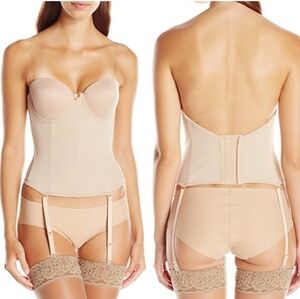 Va Bien Seamless Low Back Bustier Longline Bra Hourglass Corset Shaper 1508 34C